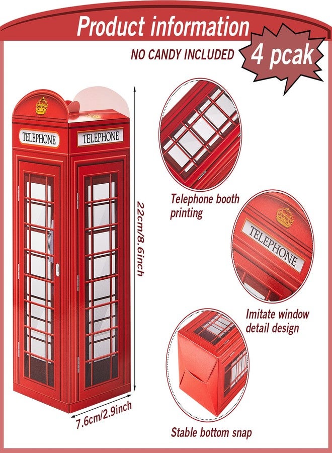 Watersay 16 Pcs British Party Decorations London Phone Booth Box UK England Candies Boxes British International Party Favors United Kingdom Gift, 2.9 x 8.6 Inch - Image 2